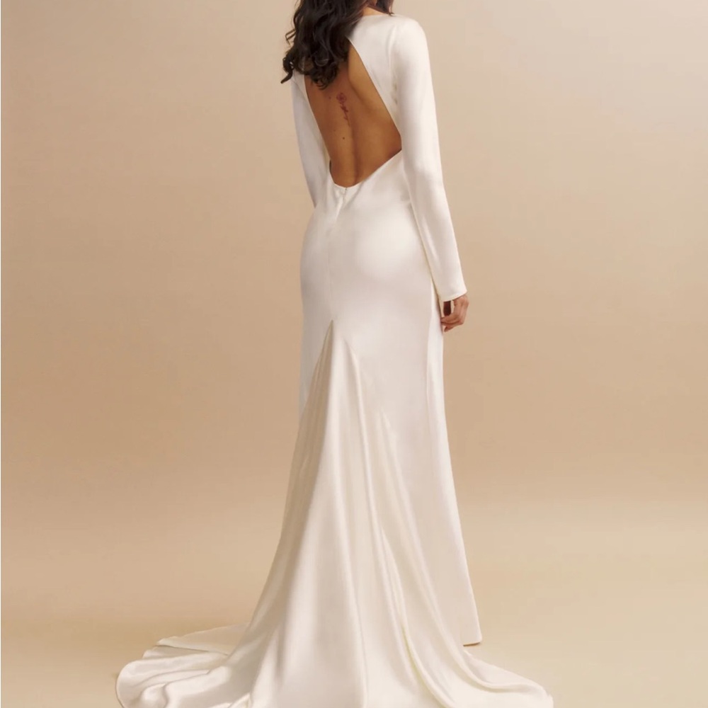 NWT NEW reformation ADWEN white ivory silk maxi wedding dress gown - Picture 4 of 6